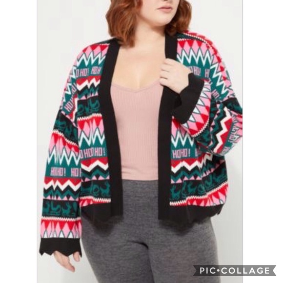 plus size christmas cardigan sweater